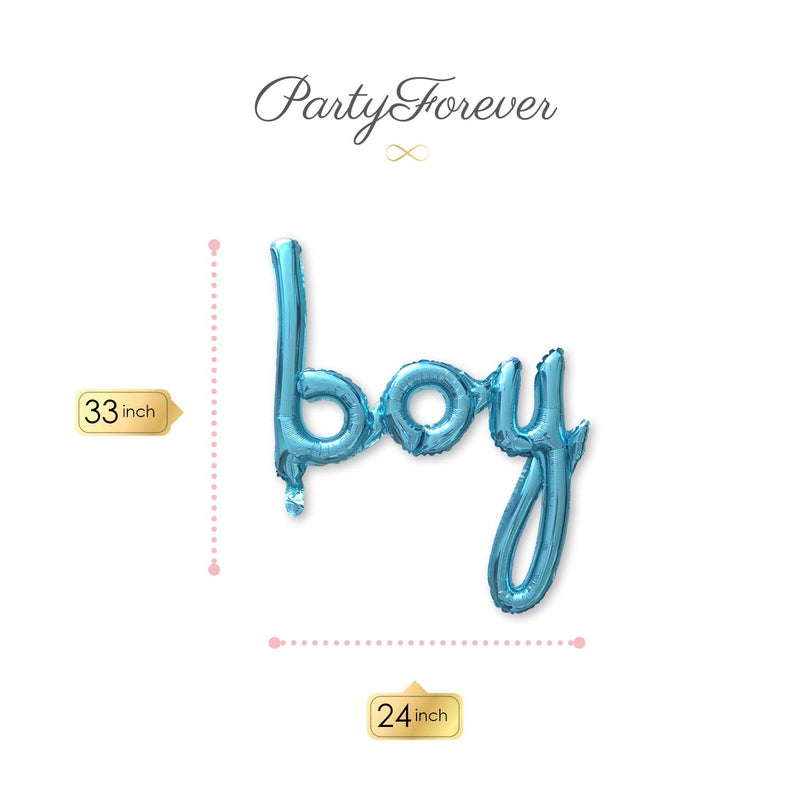 PartyForever Baby Boy Balloon Light Blue for Baby Shower Decorations and Supplies, Boy Gender Reveal Party Foil Balloons Banner Letters - Image 4